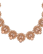 VOJ Copper Plated Stone Studded Circular Shaped Jewellery Set With Maang Tikka - Distacart