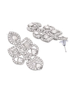 VOJ Silver - Plated American Diamond Studded Jewellery Set
