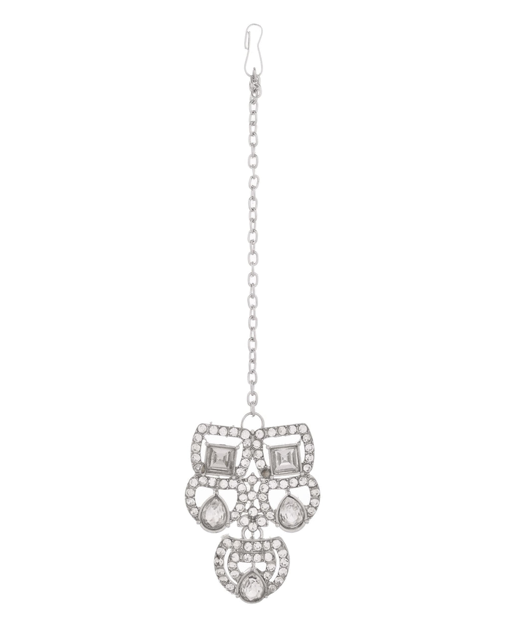 VOJ Silver - Plated American Diamond Studded Jewellery Set