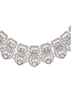 VOJ Silver - Plated American Diamond Studded Jewellery Set