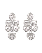 VOJ Silver - Plated American Diamond Studded Jewellery Set