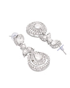 VOJ Silver-Plated CZ Studded Jewellery Set With Maang Tikka - Distacart