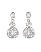 VOJ Silver-Plated CZ Studded Jewellery Set With Maang Tikka - Distacart