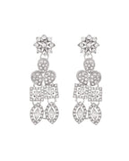 VOJ Silver-Plated AD Stone Studded Necklace With Earrings And Maang Tikka Set