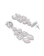 VOJ Silver-Plated AD Stone Studded Necklace With Earrings And Maang Tikka Set