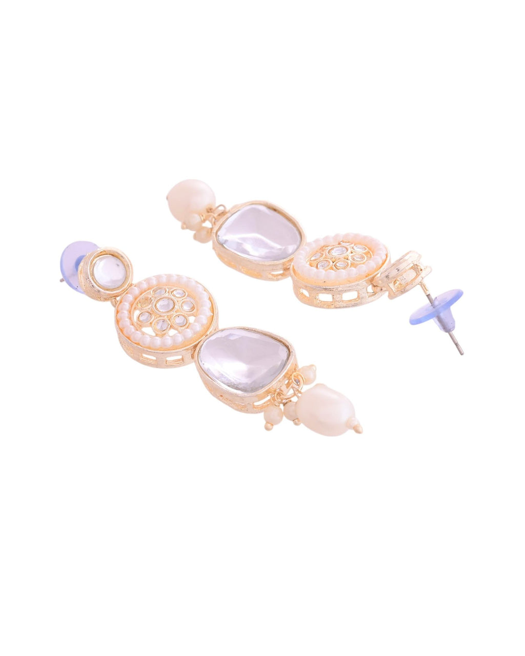 VOJ Gold Polished Artificial Beads And Stone Studded Necklace Set With Maang Tikka