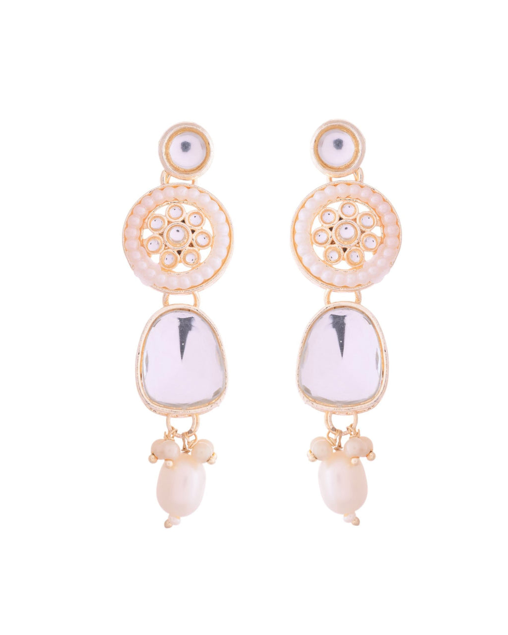 VOJ Gold Polished Artificial Beads And Stone Studded Necklace Set With Maang Tikka