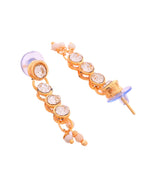 VOJ Gold Polished Artifical Beads And Stone Studded Necklace And Earrings Set