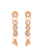 VOJ Gold Polished Artifical Beads And Stone Studded Necklace And Earrings Set