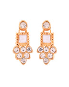 VOJ Gold Polished Stone Studded Necklace Set With Maang Tikka