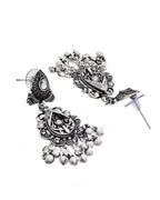 VOJ Oxidized Silver-Plated Artificial Beaded Long Jewellery Set