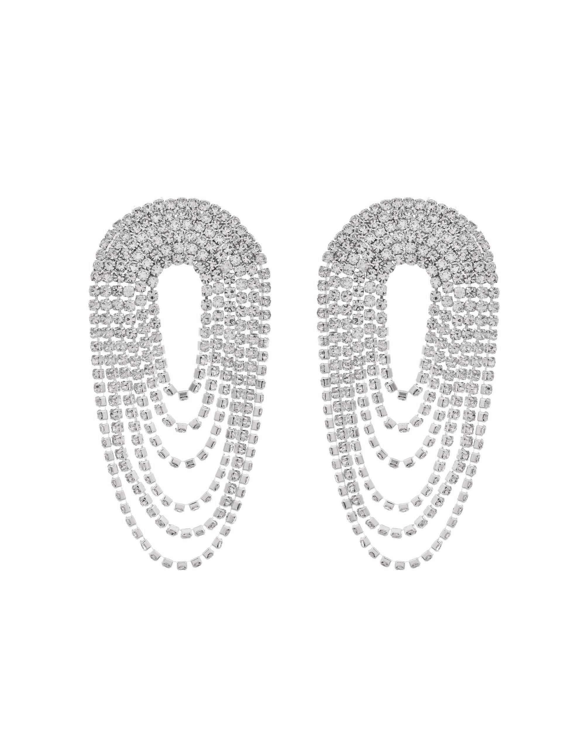 VOJ Silver-Plated Cubic Stone Studded Jewellery Set