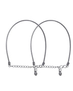 VOJ Set of 2 Rhodium Plated Snake Chain Anklet - Distacart