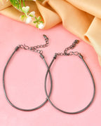 VOJ Set of 2 Rhodium Plated Snake Chain Anklet - Distacart