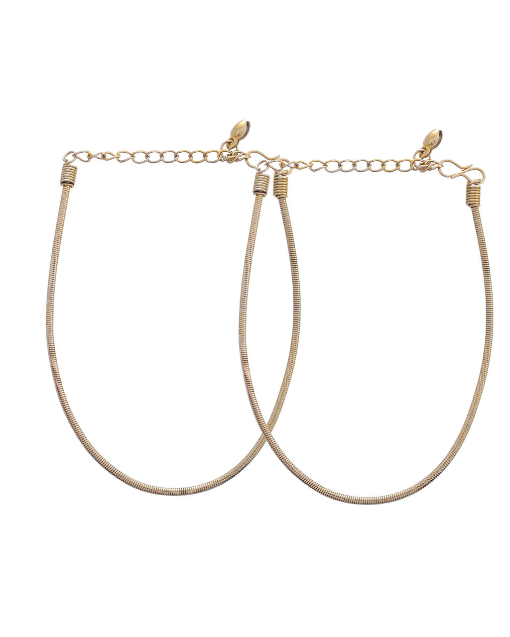 VOJ Set of 2 Copper Plated Snake Chain Anklet