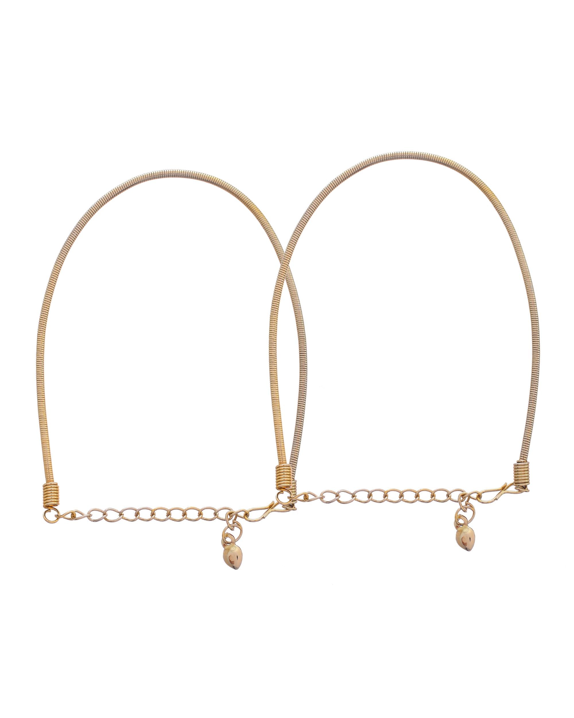 VOJ Set of 2 Copper Plated Snake Chain Anklet
