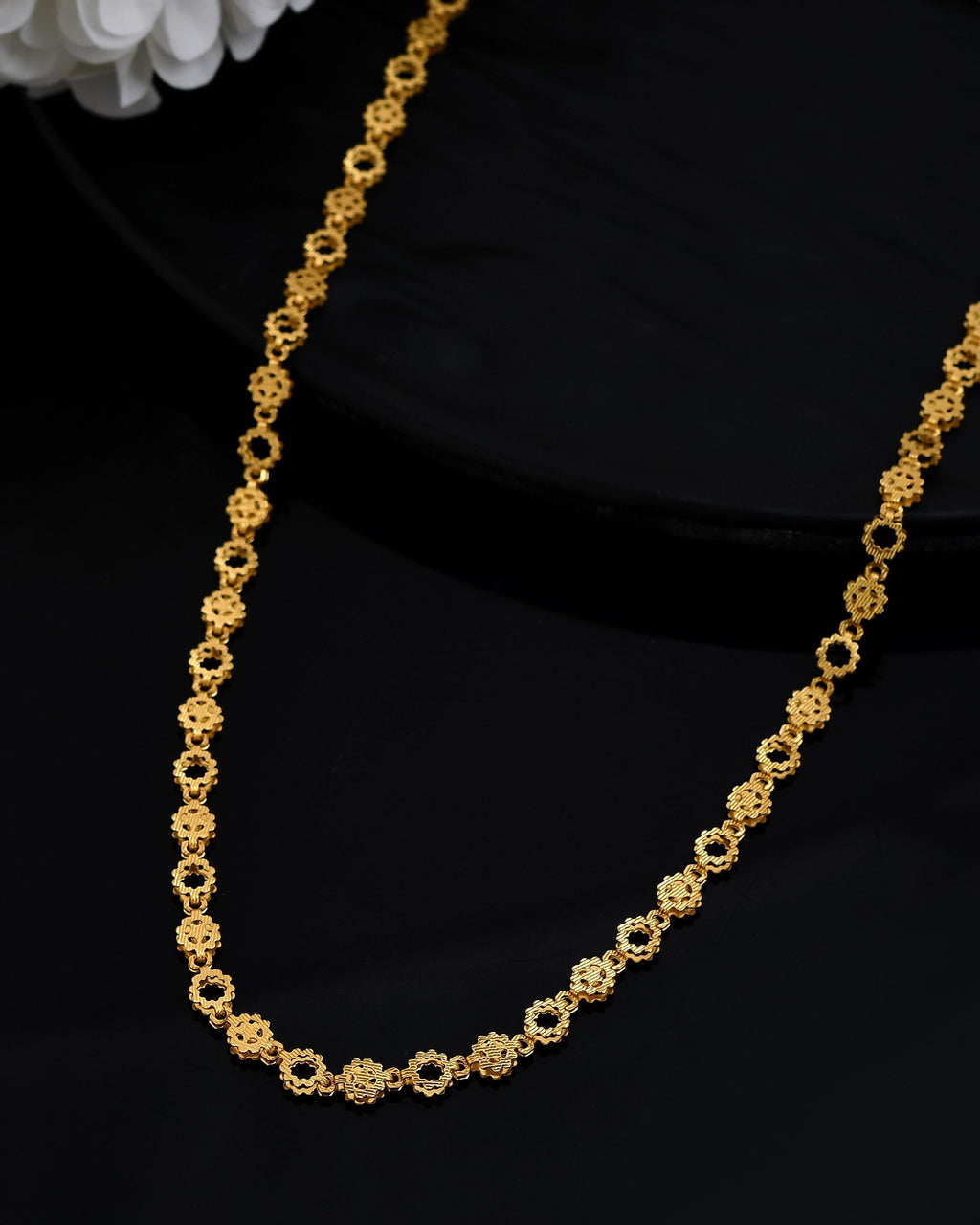 VOJ Gold Polished Geometric Shaped Stainless Steel Chain For Women - Distacart