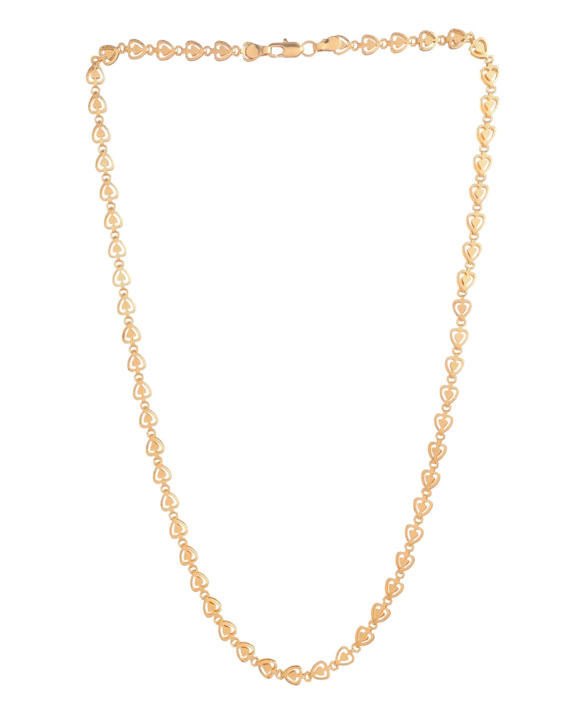VOJ Gold Polished Heart Shaped Stainless Steel Chain For Women - Distacart