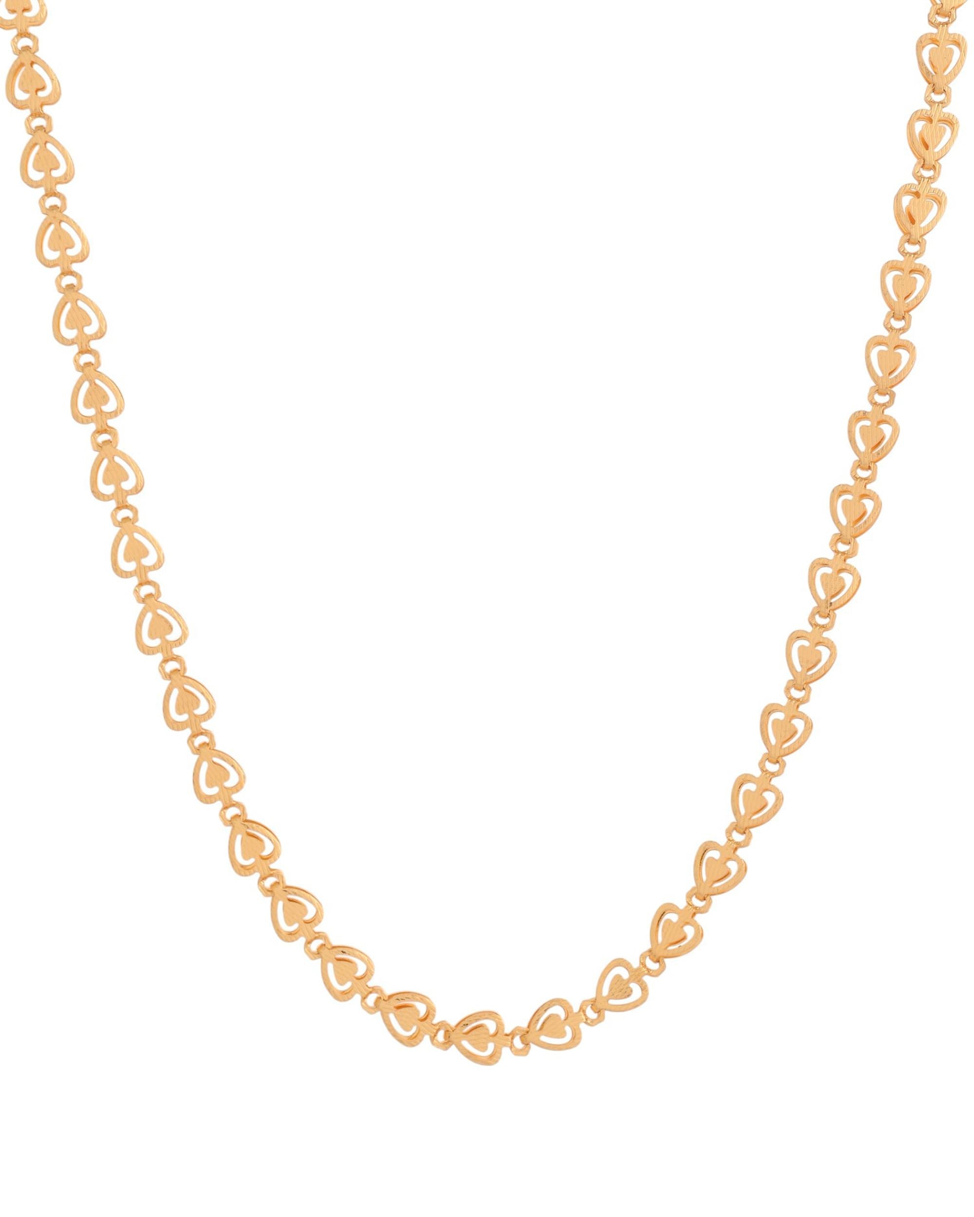 VOJ Gold Polished Heart Shaped Stainless Steel Chain For Women - Distacart