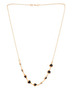 VOJ Gold Polished Stainless Steel Black Hear Shaped Stone Chain - Distacart