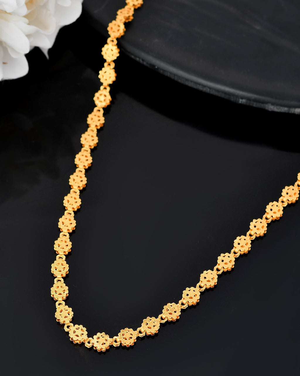 VOJ Women Gold Polished Geometric Shaped Stainless Steel Chain - Distacart