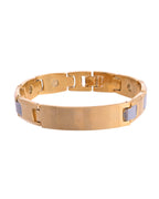 VOJ Men's Dual Toned Grid Bracelet - Distacart