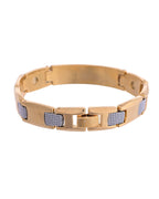VOJ Men's Dual Toned Grid Bracelet - Distacart