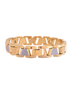 VOJ Stainless Steel Men's Gold Polished Link Bracelet - Distacart