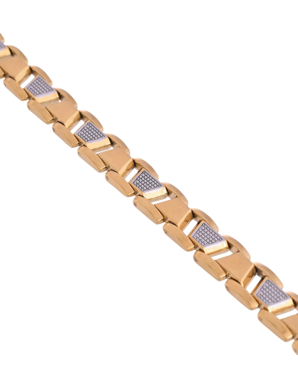 VOJ Stainless Steel Men's Gold Polished Link Bracelet - Distacart
