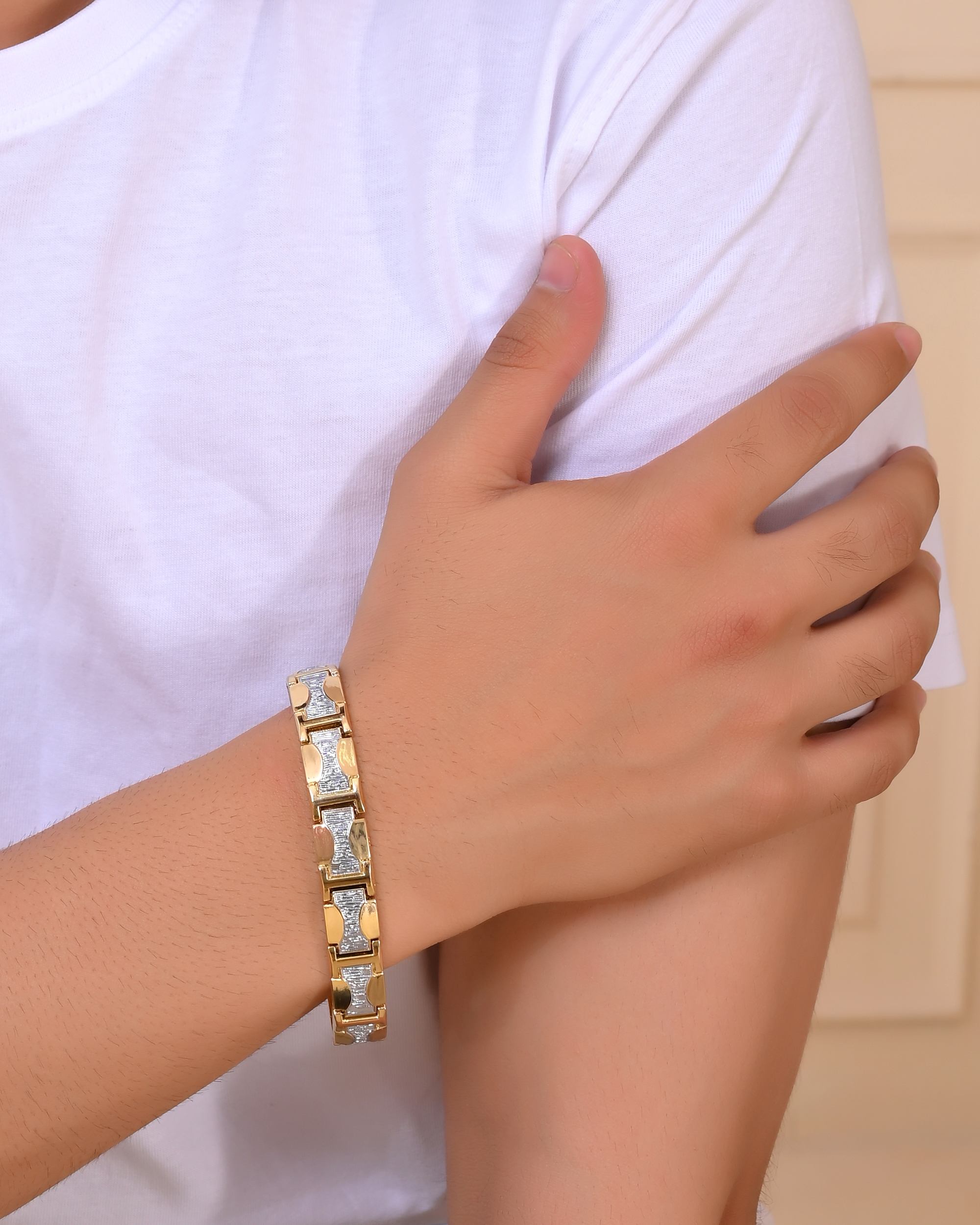 VOJ Double Toned Magnetic Bracelets For Men - Distacart