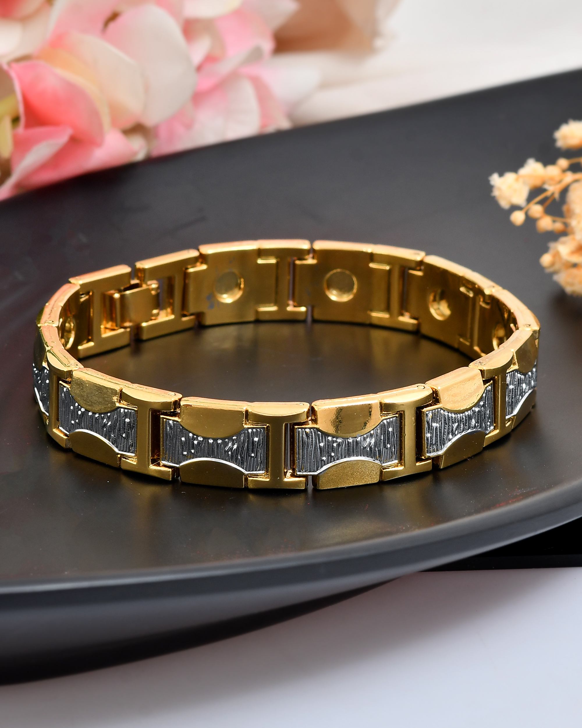 VOJ Double Toned Magnetic Bracelets For Men - Distacart