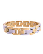 VOJ Magnetic Gold Stainless Steel Dual Color Bracelet For Men - Distacart