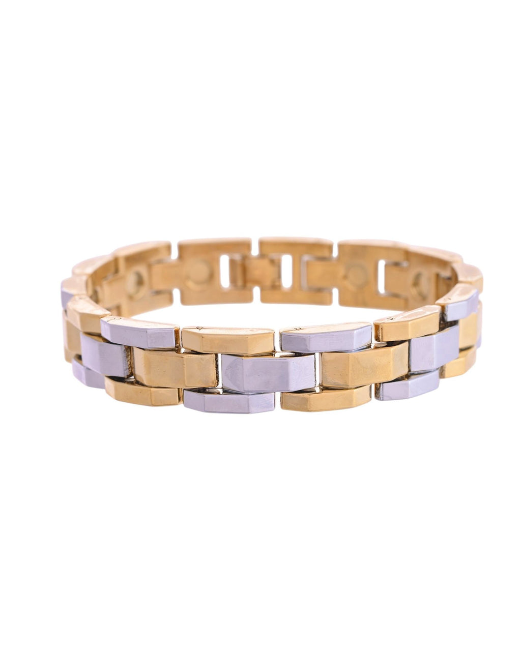 VOJ Magnetic Gold Stainless Steel Dual Color Bracelet For Men - Distacart