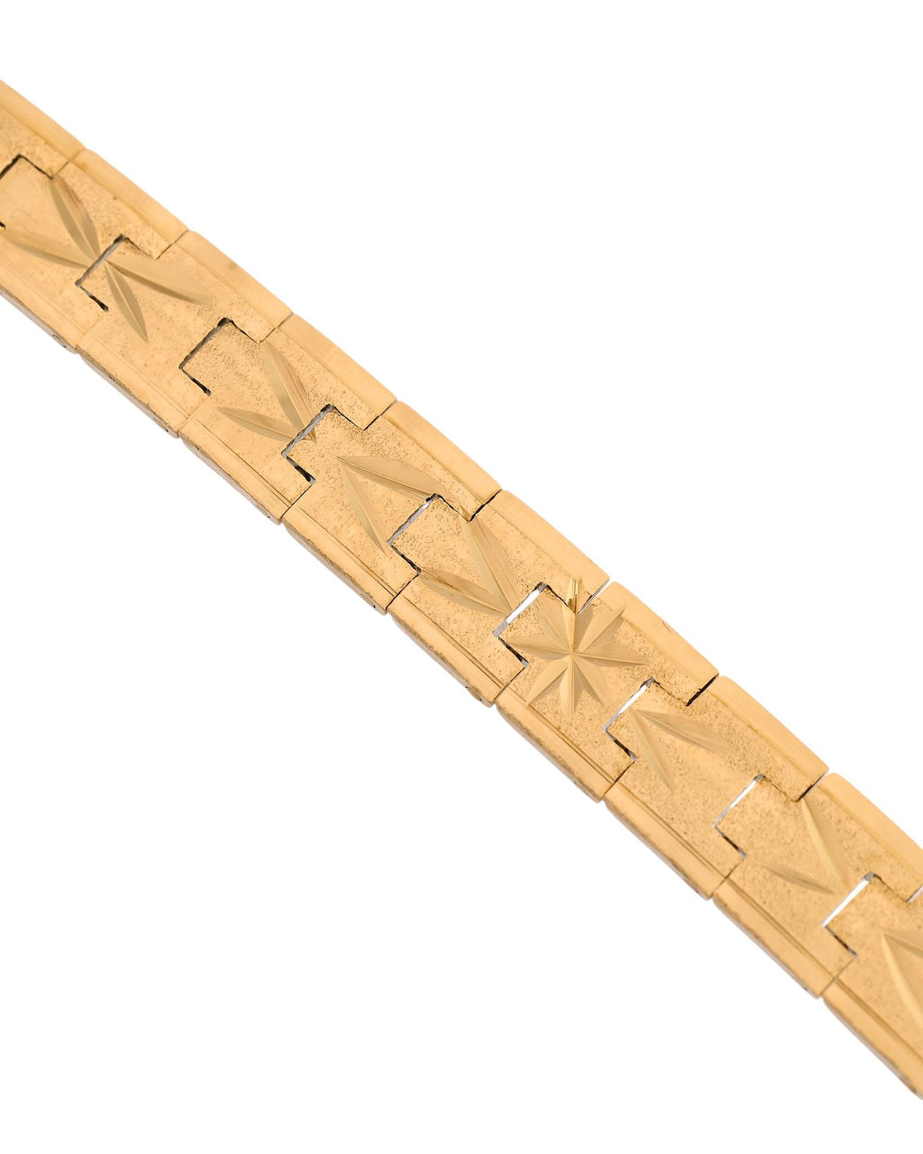 VOJ Gold Polished Textured Men's Bracelet - Distacart
