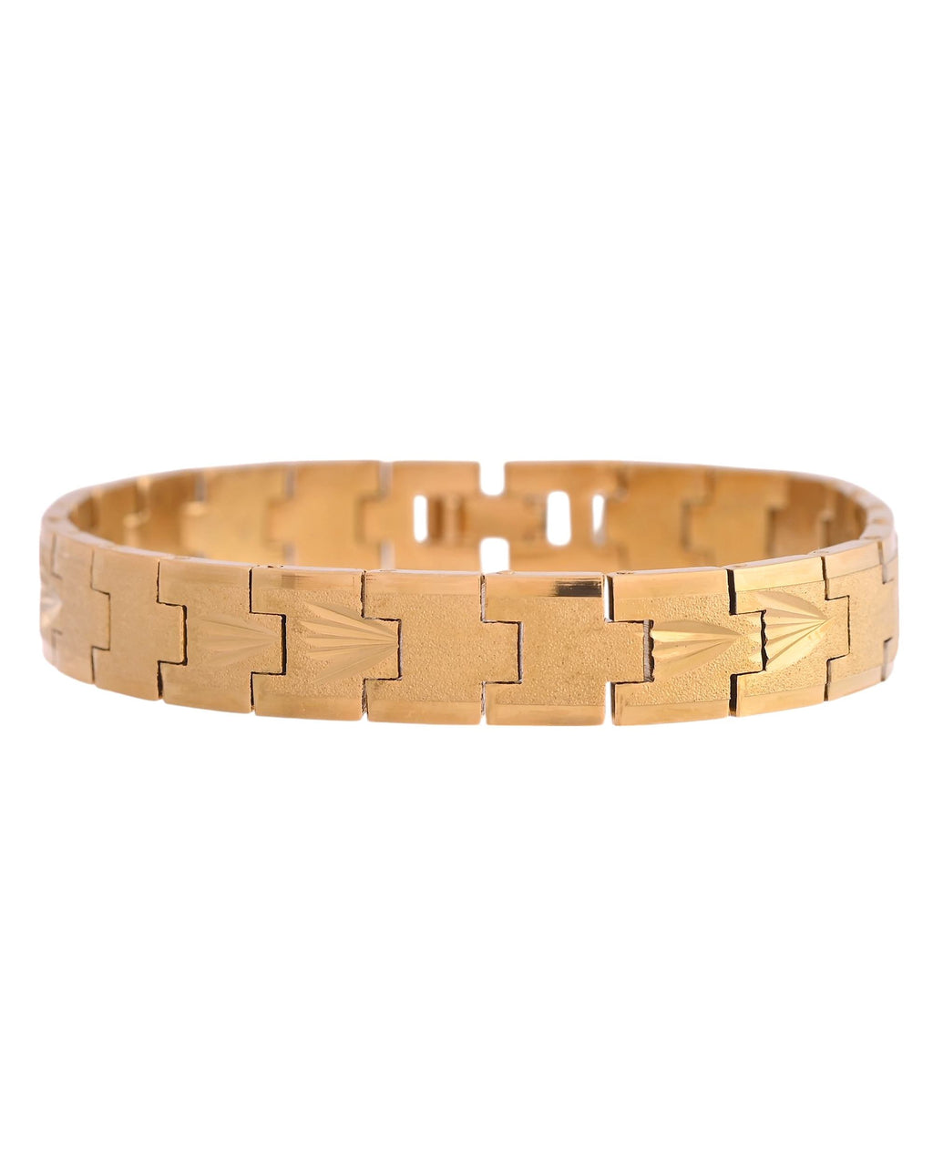 VOJ Textured Gold Polished Men's Bracelet - Distacart