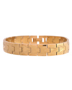 VOJ Textured Gold Polished Men's Bracelet - Distacart