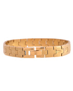 VOJ Textured Gold Polished Men's Bracelet - Distacart