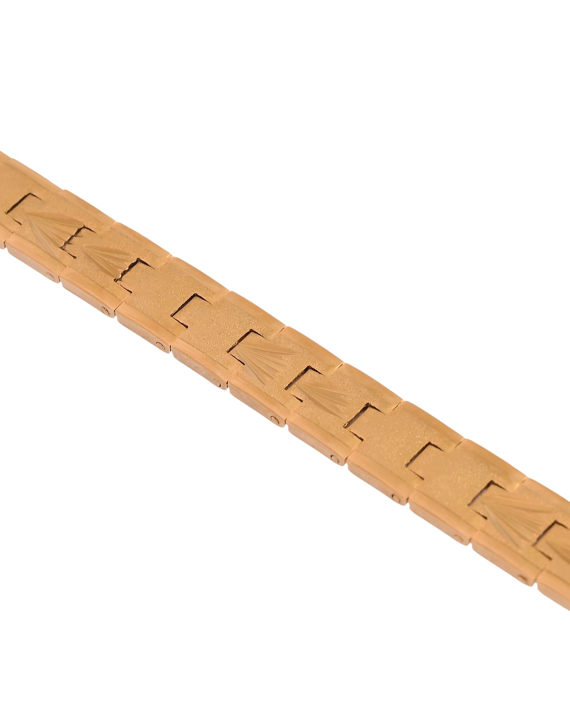 VOJ Textured Gold Polished Men's Bracelet - Distacart