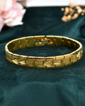 VOJ Textured Gold Polished Men's Bracelet - Distacart