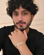 VOJ Gold And Silver Polished Textured Bracelet For Men - Distacart