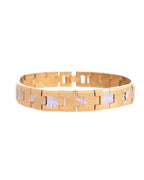 VOJ Gold And Silver Polished Textured Bracelet For Men - Distacart