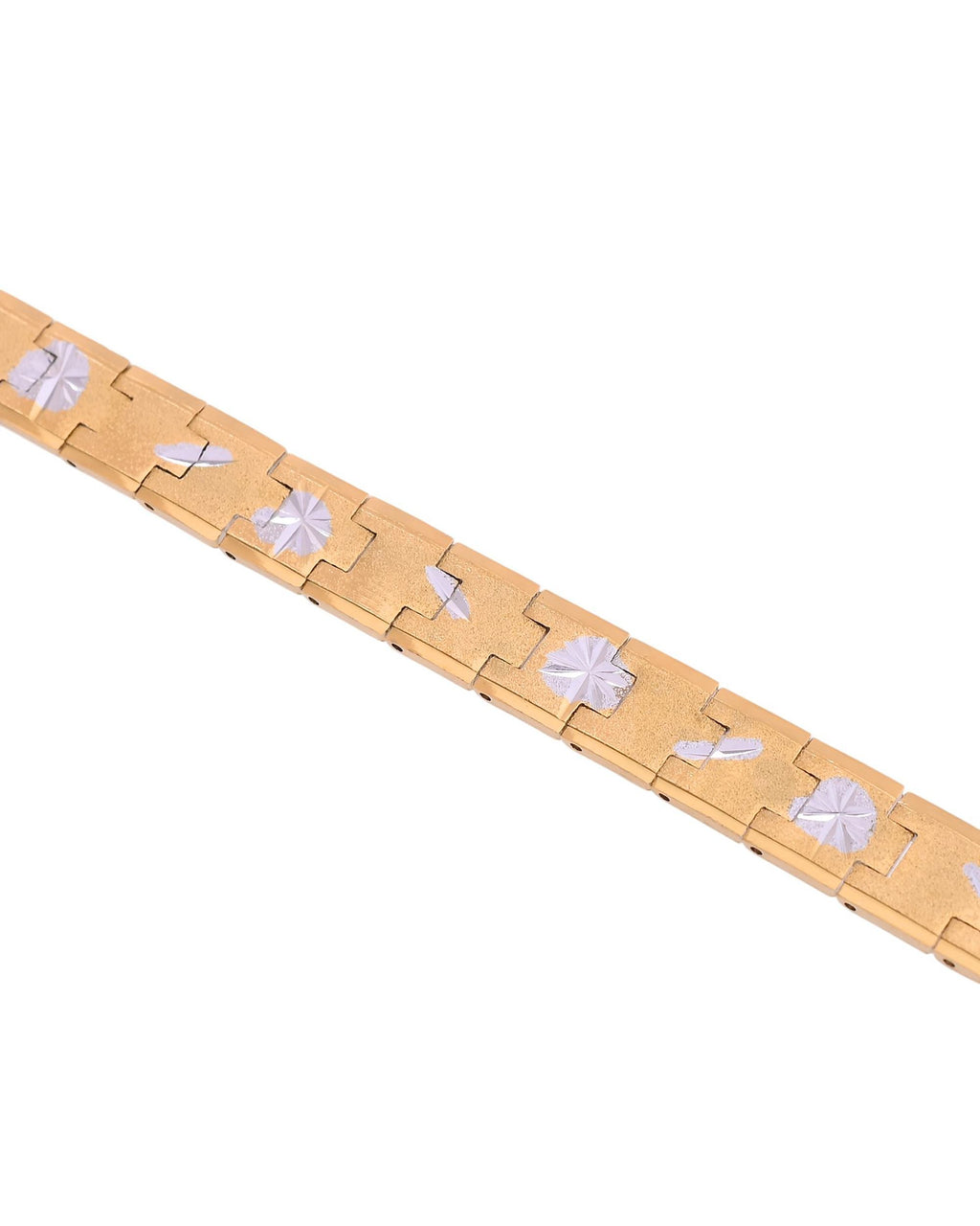 VOJ Gold And Silver Polished Textured Bracelet For Men - Distacart