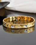 VOJ Gold And Silver Polished Textured Bracelet For Men - Distacart