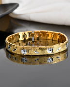VOJ Gold And Silver Polished Textured Bracelet For Men - Distacart