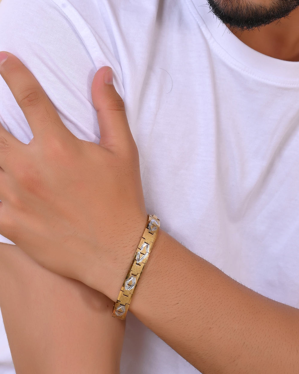 VOJ Dual Plated Textured Men’s Bracelet - Distacart