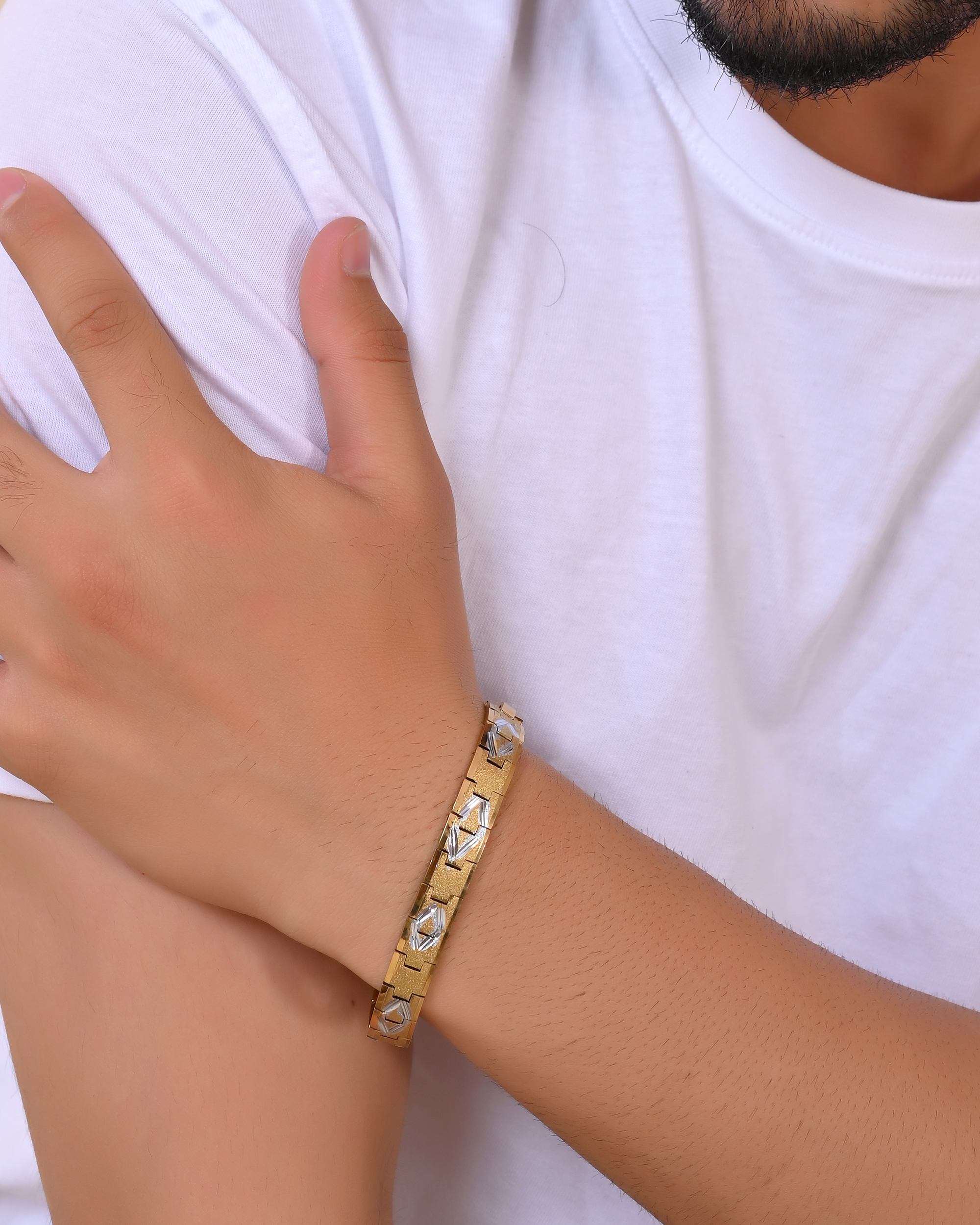 VOJ Dual Plated Textured Men’s Bracelet - Distacart