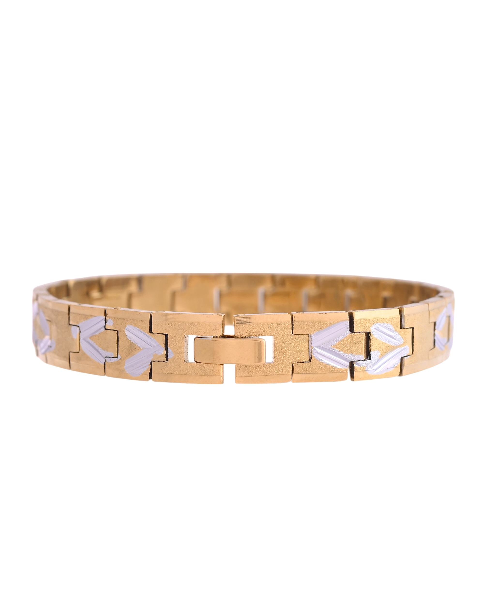 VOJ Dual Plated Textured Men’s Bracelet - Distacart