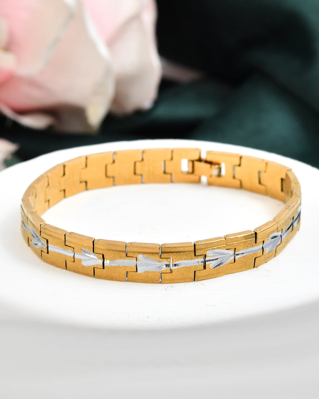 VOJ Textured Double Toned Men's Bracelet - Distacart