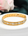 VOJ Textured Double Toned Men's Bracelet - Distacart