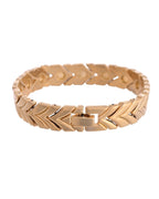VOJ Gold Toned Magnetic Therapy Bracelet for Men - Distacart